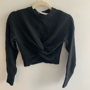 Na-kd cozy black crop sweater